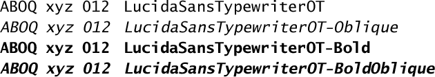 OpenType Lucida Sans Typewriter sample